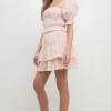 FREE THE ROSES Matching Sets | Skirts*- Floral Eyelet Ruffled Mini Skirt PINKMULTI