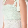 FREE THE ROSES Tops*- Floral Embroidery Colorblock Mini Dress MULTI