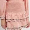 FREE THE ROSES Skirts | Tops*- Floral Embroidered Smocked Mini Skirt DUSTYPINK