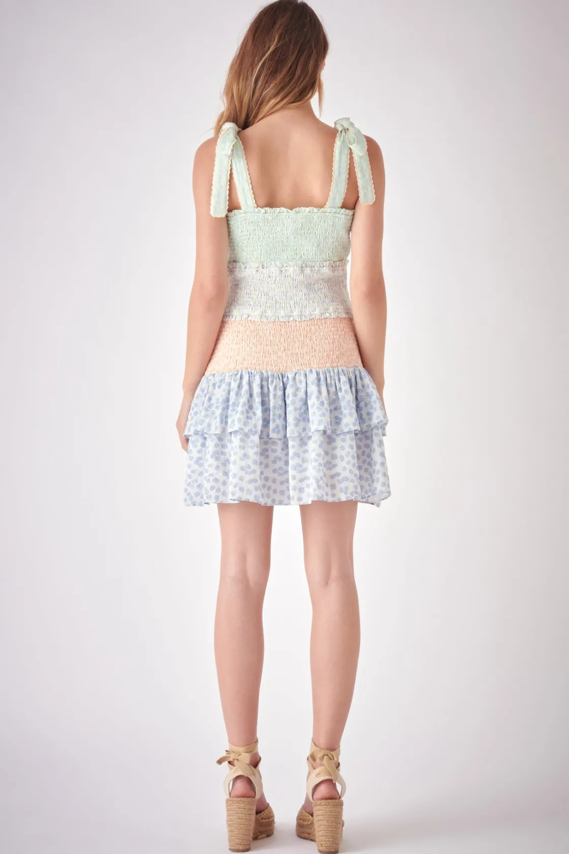 free_the_roses___floral_e_2-2.webp FREE THE ROSES Tops*- Floral Embroidery Colorblock Mini Dress MULTI