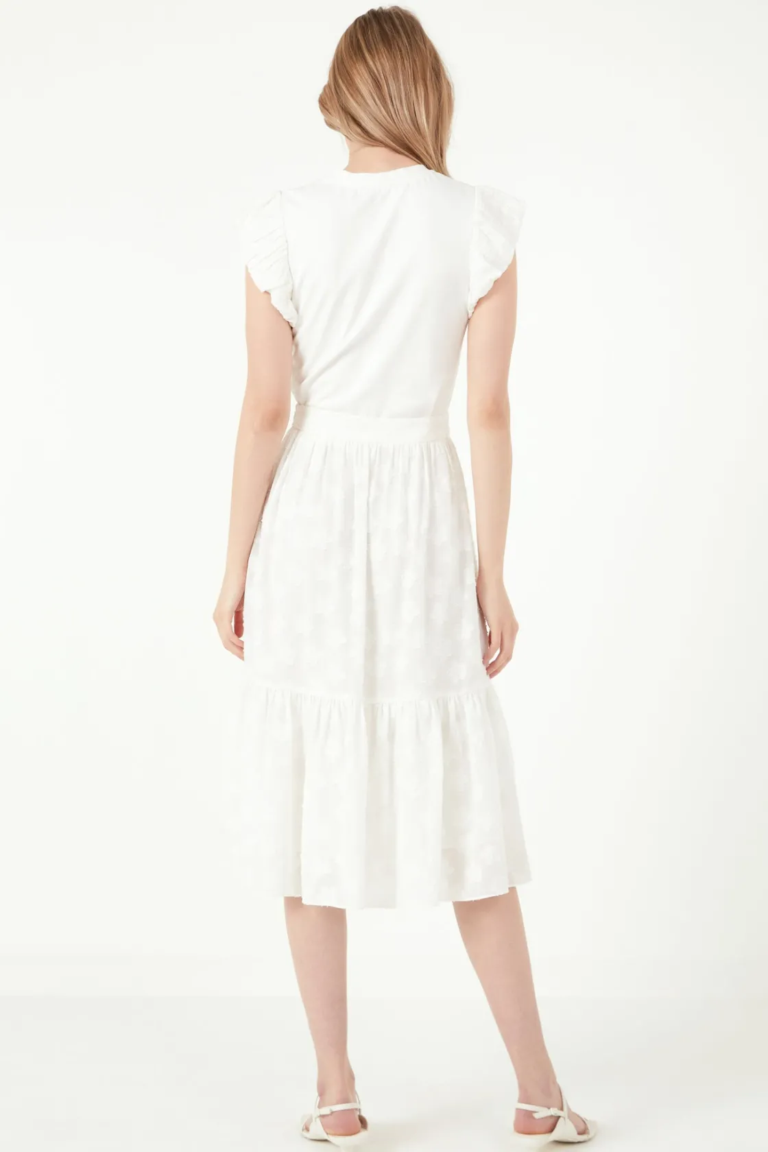 free_the_roses___floral_e_2-7.webp FREE THE ROSES Skirts | Tops*- Floral Embroidered Tiered Skirt WHITE