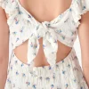 FREE THE ROSES Tops*- Floral Mini Dress with Back Tie Detail WHITEMULTI