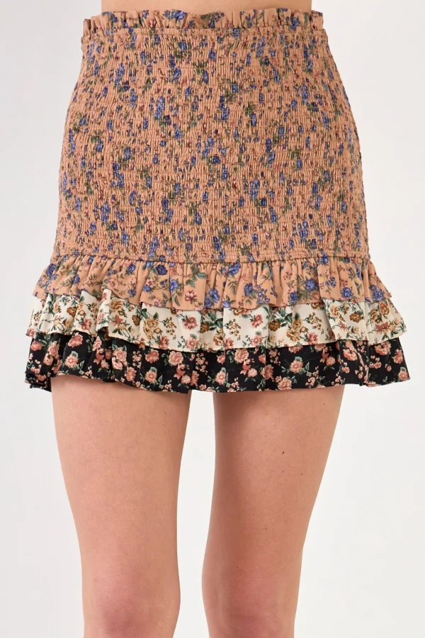 FREE THE ROSES Skirts | Tops*- Floral Color Mini Skirt MULTI