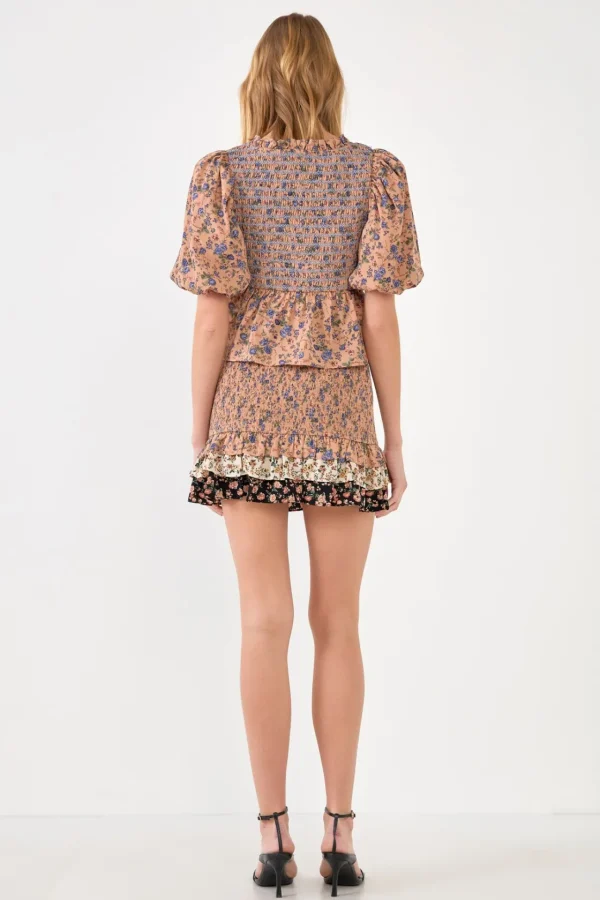 FREE THE ROSES Skirts | Tops*- Floral Color Mini Skirt MULTI