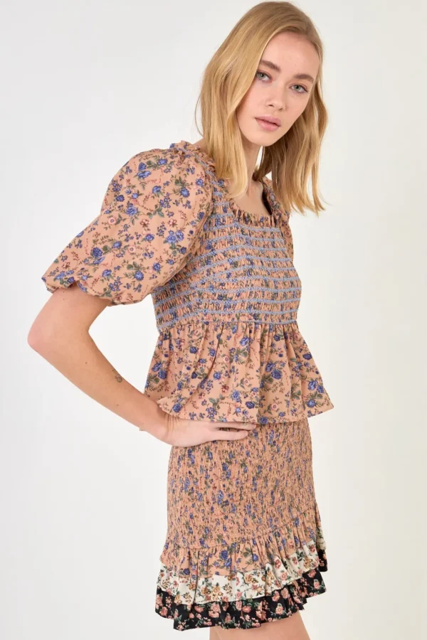 FREE THE ROSES Skirts | Tops*- Floral Color Mini Skirt MULTI