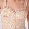 FREE THE ROSES Tops*- Floral Print Cropped Top LILACMULTI