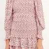 FREE THE ROSES Tops*- Floral Smocked Long Sleeve Top PINK