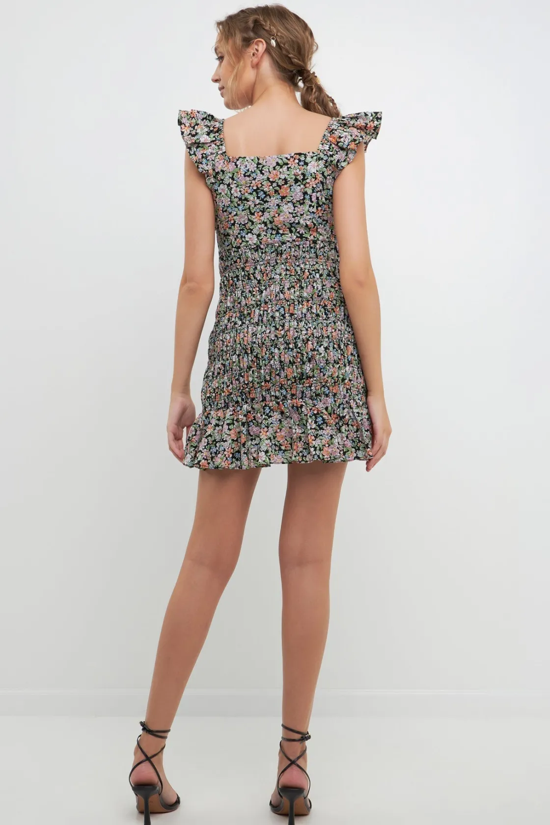free_the_roses___floral_s_1-3.webp FREE THE ROSES Print Takeaway | Floral Dresses*- Floral Smocked Mini Dress BLACKMULTI