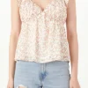 FREE THE ROSES Tops*- Floral Top With Ruffle Detail