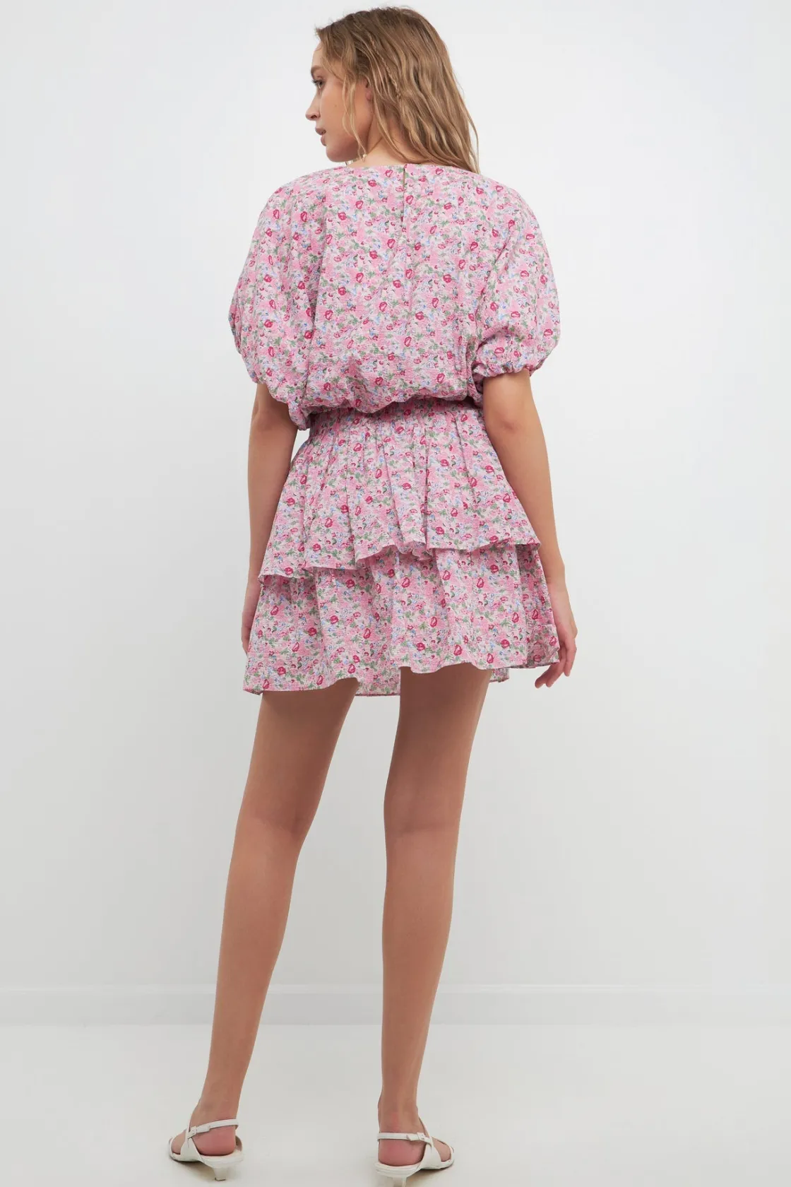free_the_roses___floral_t_2-3.webp FREE THE ROSES Matching Sets | Skirts*- Floral Tiered Mini Skirt PINKMULTI