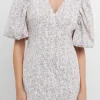 FREE THE ROSES Lace Dresses | Tops*- Flroal Balloon Sleeve Dress with Lace Texture CREAMMULTI