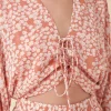 FREE THE ROSES Tops*- Front Spaghetti Romper CORAL