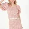 FREE THE ROSES Skirts | Tops*- Gingham Smocked Skirt