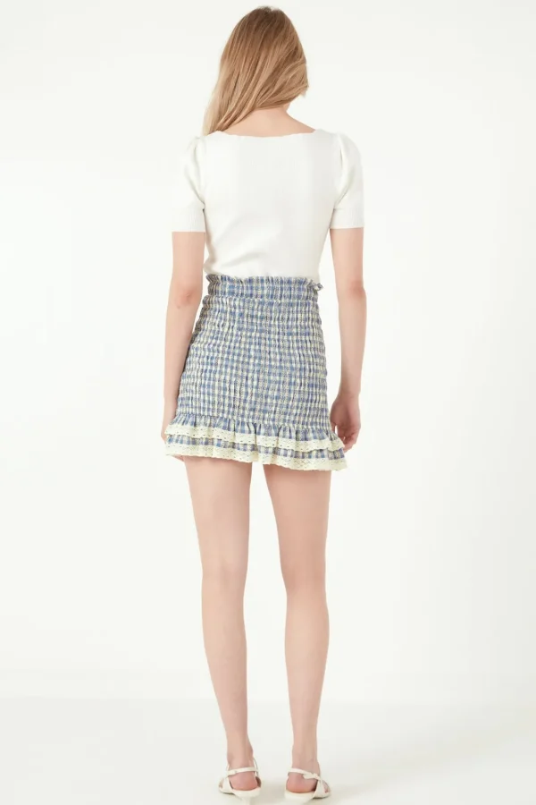 FREE THE ROSES Skirts | Tops*- Gingham Smocked Skirt