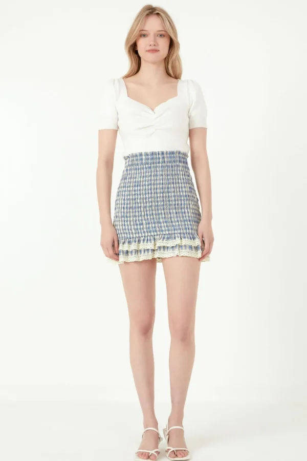 FREE THE ROSES Skirts | Tops*- Gingham Smocked Skirt