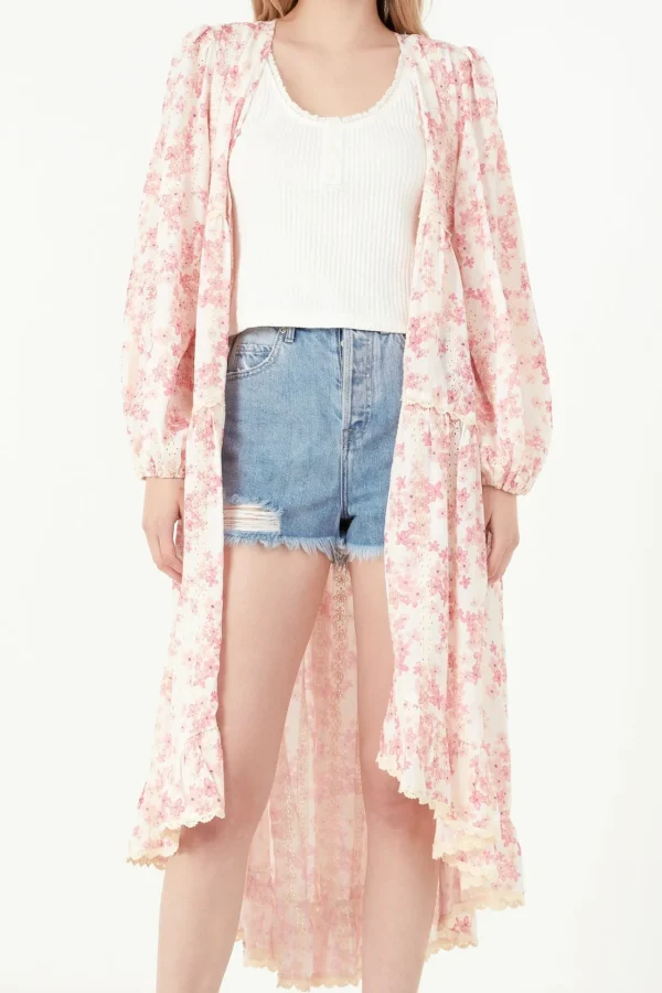 FREE THE ROSES Tops*- High-Low Maxi Dress PINK