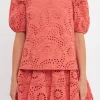 FREE THE ROSES Shirts & Blouses | Tops*- Lace Puff sleeve blouse DUSTYROSE