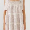 FREE THE ROSES Lace Dresses | Tops*- Lace Trimmed Floral Bow Tie Mini WHITE