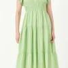 FREE THE ROSES Lace Dresses | Tops*- Lace Trim Detail Tiered Midi Dress GREEN