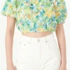 FREE THE ROSES Tops*- Color embellishment Cropped Top MULTI