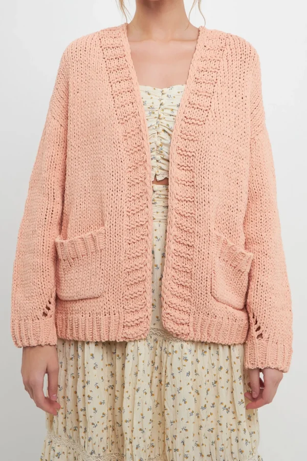 FREE THE ROSES Cardigans | Tops*- Oversized Chunky Cardigan