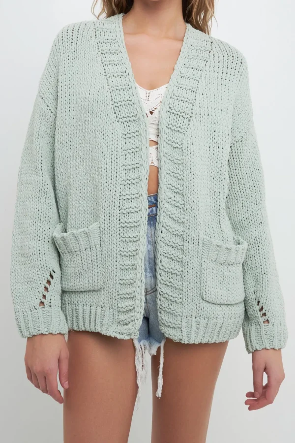 FREE THE ROSES Cardigans | Tops*- Oversized Chunky Cardigan