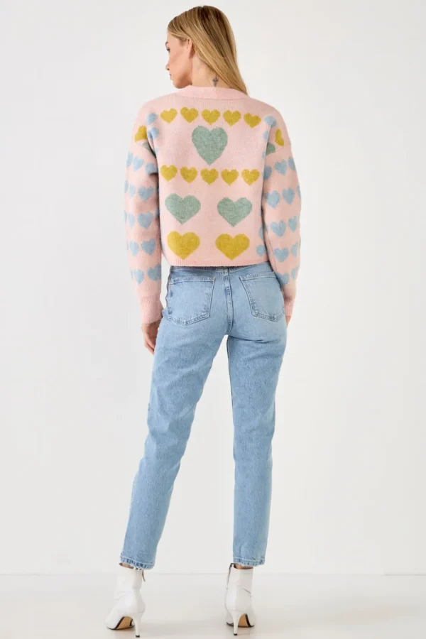 FREE THE ROSES Cardigans | Tops*- Pastel Heart Cardigan MULTI