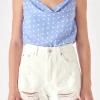 FREE THE ROSES Tops*- Polka Dot Cami Top BLUE