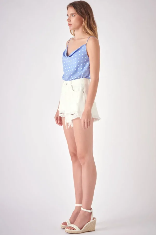 FREE THE ROSES Tops*- Polka Dot Cami Top BLUE
