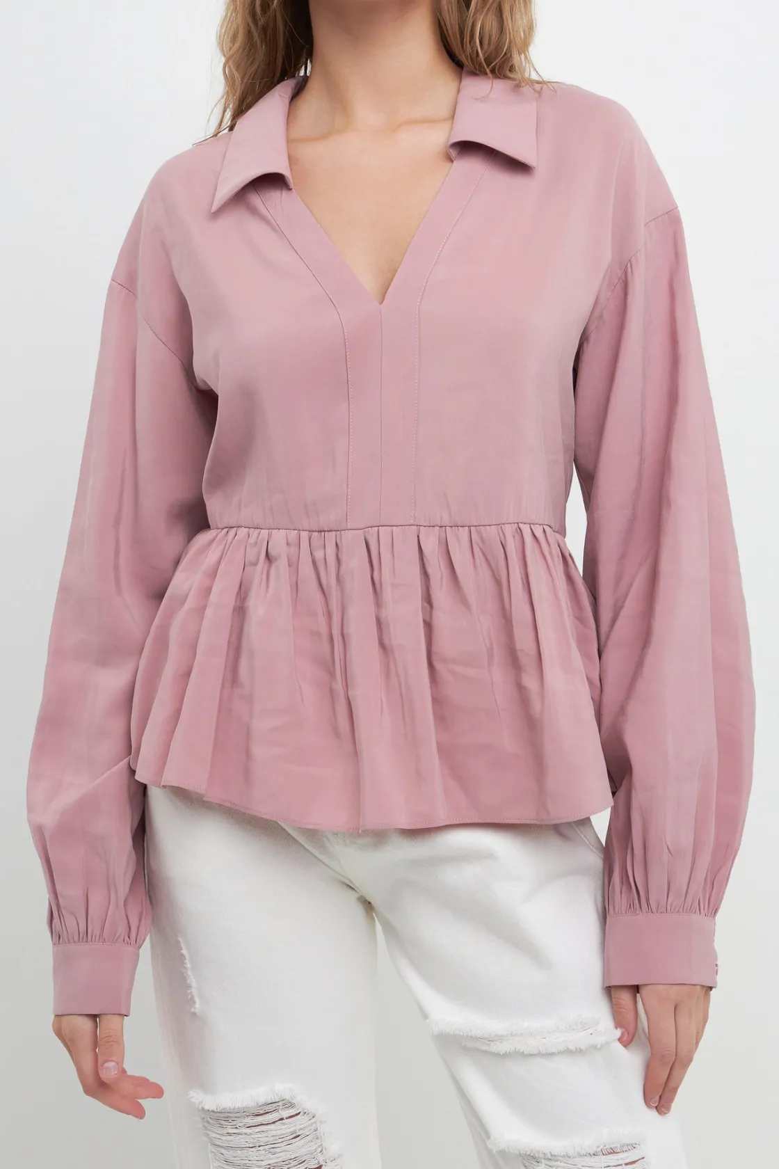 free_the_roses___puff_lon_0.webp FREE THE ROSES Tops*- Puff Long Sleeve Top MAUVE
