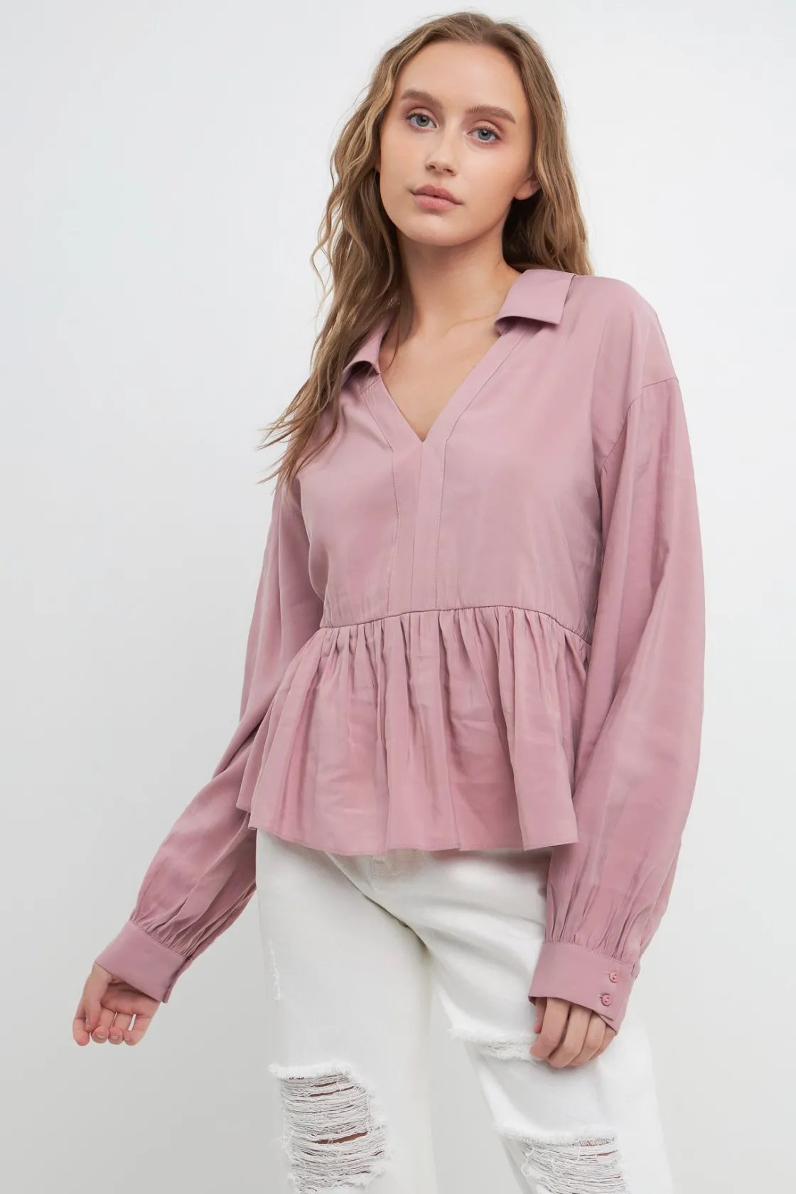 free_the_roses___puff_lon_3.webp FREE THE ROSES Tops*- Puff Long Sleeve Top MAUVE