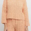 FREE THE ROSES Loungewear | Sweaters & Knits*- Pullover Ribbed Sweater ORANGE