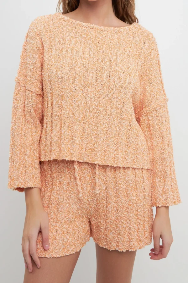 FREE THE ROSES Loungewear | Sweaters & Knits*- Pullover Ribbed Sweater ORANGE
