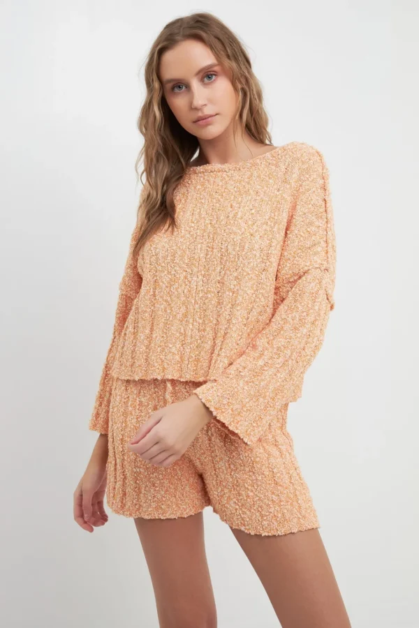 FREE THE ROSES Loungewear | Sweaters & Knits*- Pullover Ribbed Sweater ORANGE