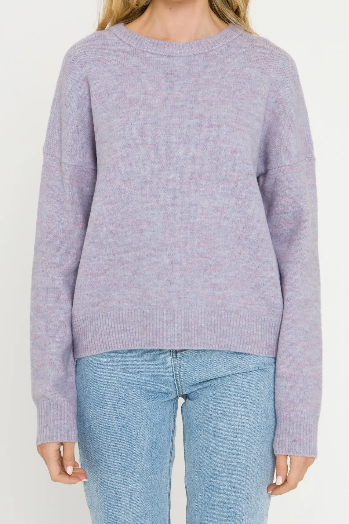 free_the_roses___round_ne_0-1.webp FREE THE ROSES Sweaters & Knits | Tops*- Round Neck Sweater LAVENDER