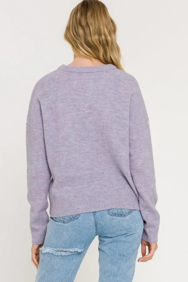 FREE THE ROSES Sweaters & Knits | Tops*- Round Neck Sweater LAVENDER