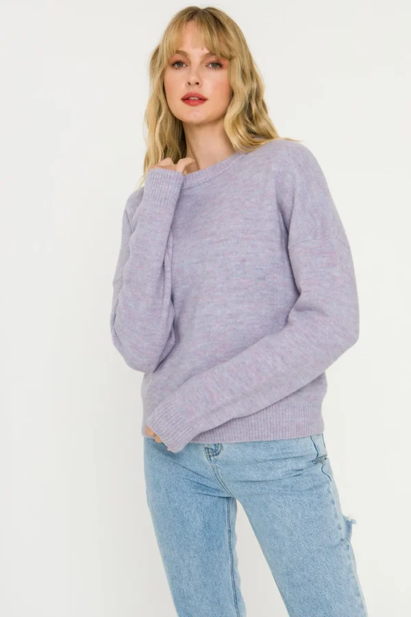 FREE THE ROSES Sweaters & Knits | Tops*- Round Neck Sweater LAVENDER