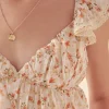 FREE THE ROSES Matching Sets*- Ruffle Sleeve Sweetheart Neckline Top IVORYMULTI