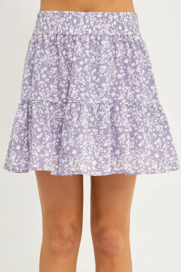 FREE THE ROSES Skirts | Tops*- Single Tiered Mini Skirt LAVENDER
