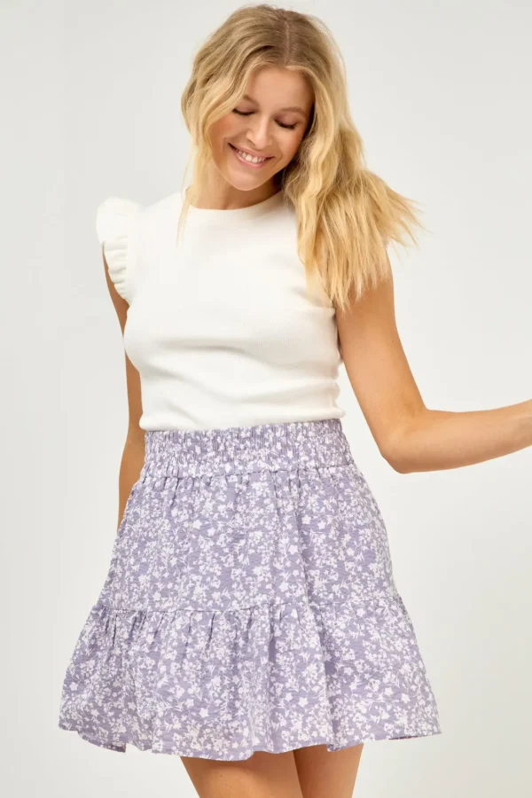 FREE THE ROSES Skirts | Tops*- Single Tiered Mini Skirt LAVENDER
