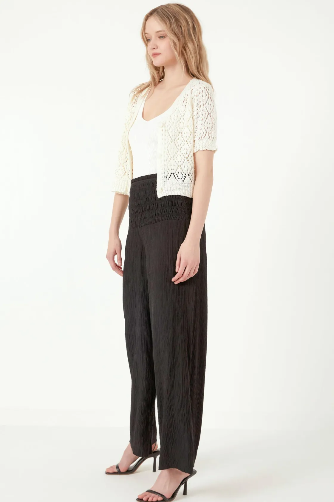 free_the_roses___smocked__1-4.webp FREE THE ROSES Pants | Tops*- Smocked Detail Pants BLACK