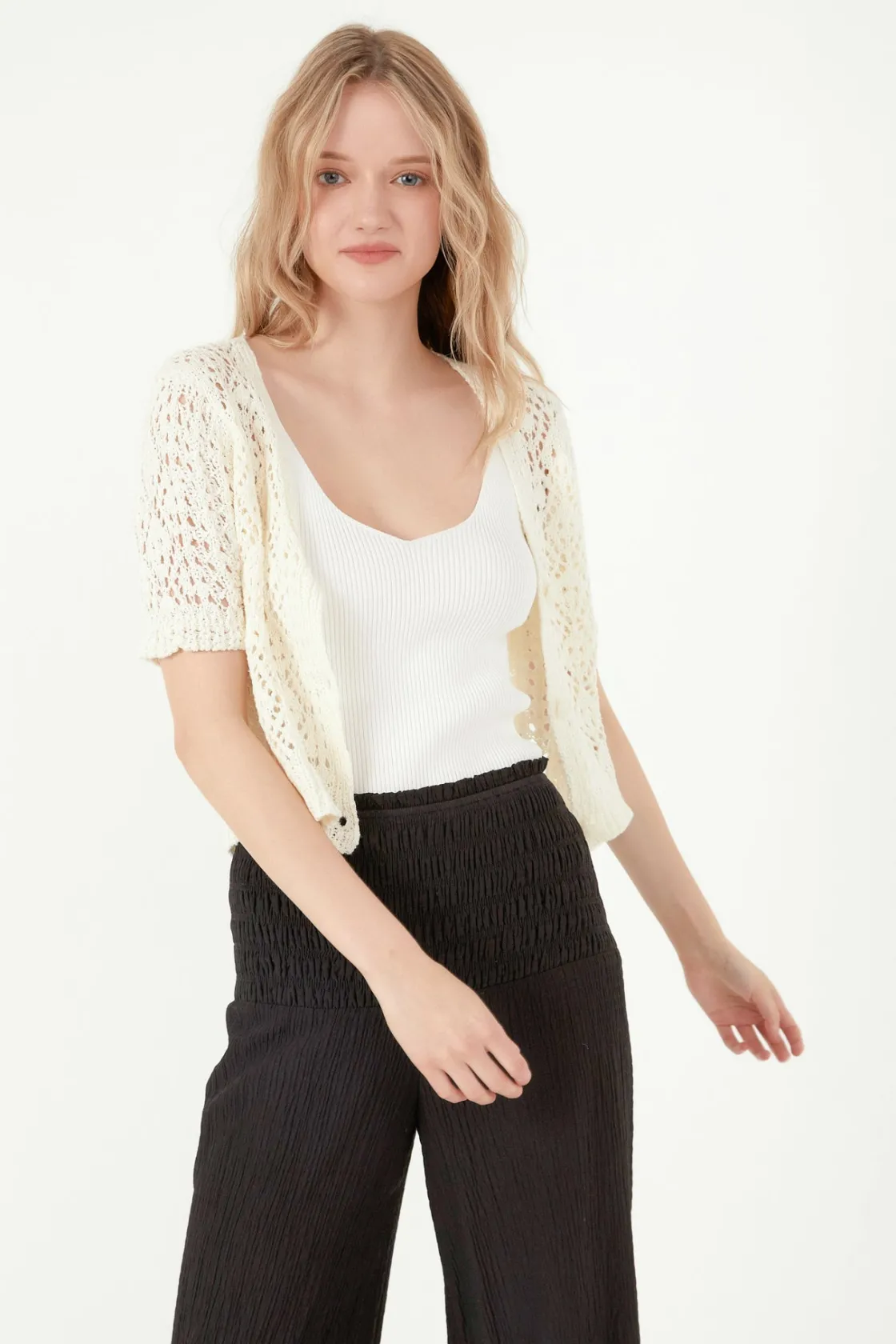 free_the_roses___smocked__2-4.webp FREE THE ROSES Pants | Tops*- Smocked Detail Pants BLACK
