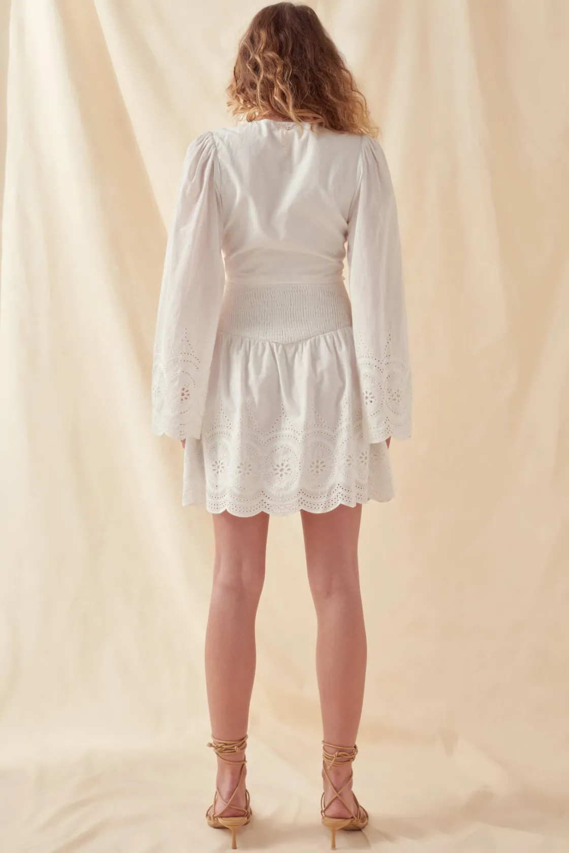 free_the_roses___smocked__2-8.webp FREE THE ROSES Matching Sets | Skirts*- Smocked Waist Lace Skirt WHITE