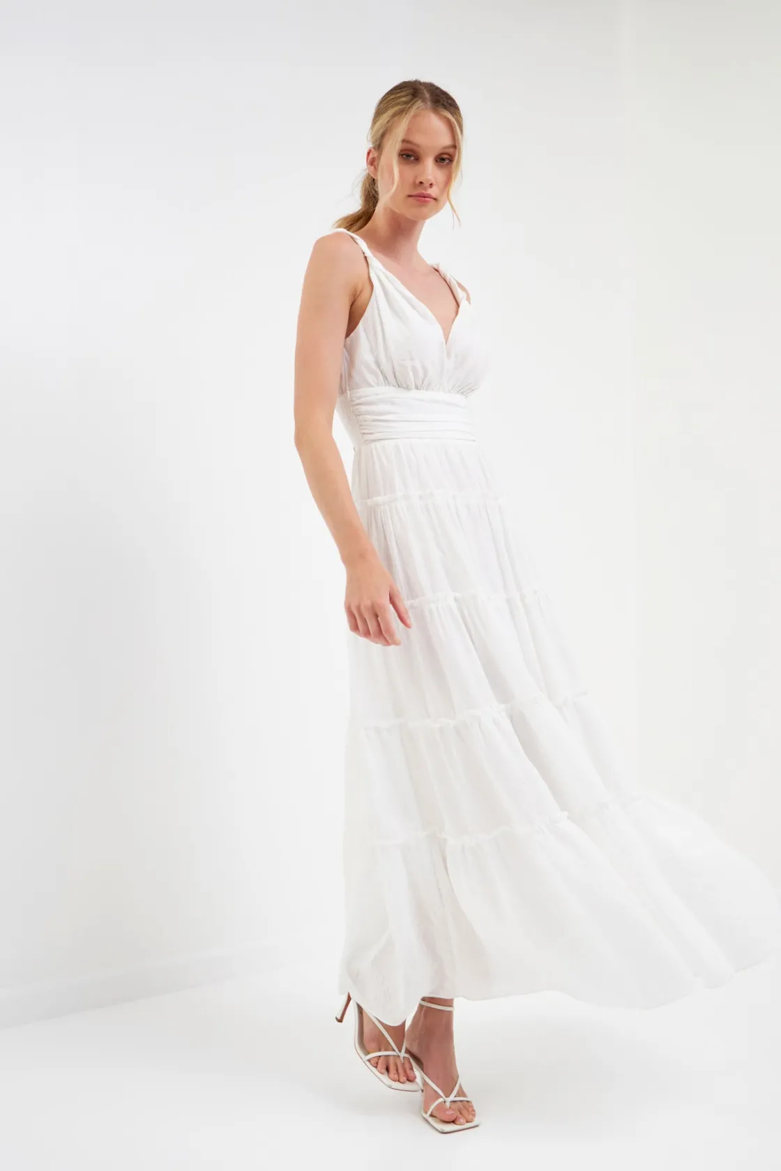 free_the_roses___strap_tw_3.webp FREE THE ROSES White Dresses | Tops*- Strap Twist Ruffled Crinkled Maxi WHITE
