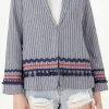 FREE THE ROSES Blazers | Tops*- Striped Trim Detail Blazer NAVY