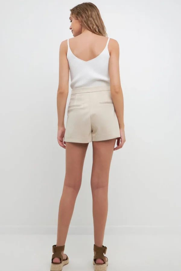 FREE THE ROSES Shorts & Skorts | Tops*- Suede Shorts ECRU