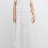 FREE THE ROSES White Dresses | Tops*- Sweetheart Tiered Short Sleeve Floral Maxi Dress WHITE
