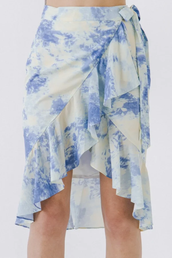 FREE THE ROSES Skirts | Tops*- Tie Dye Wrap Skirt BLUE