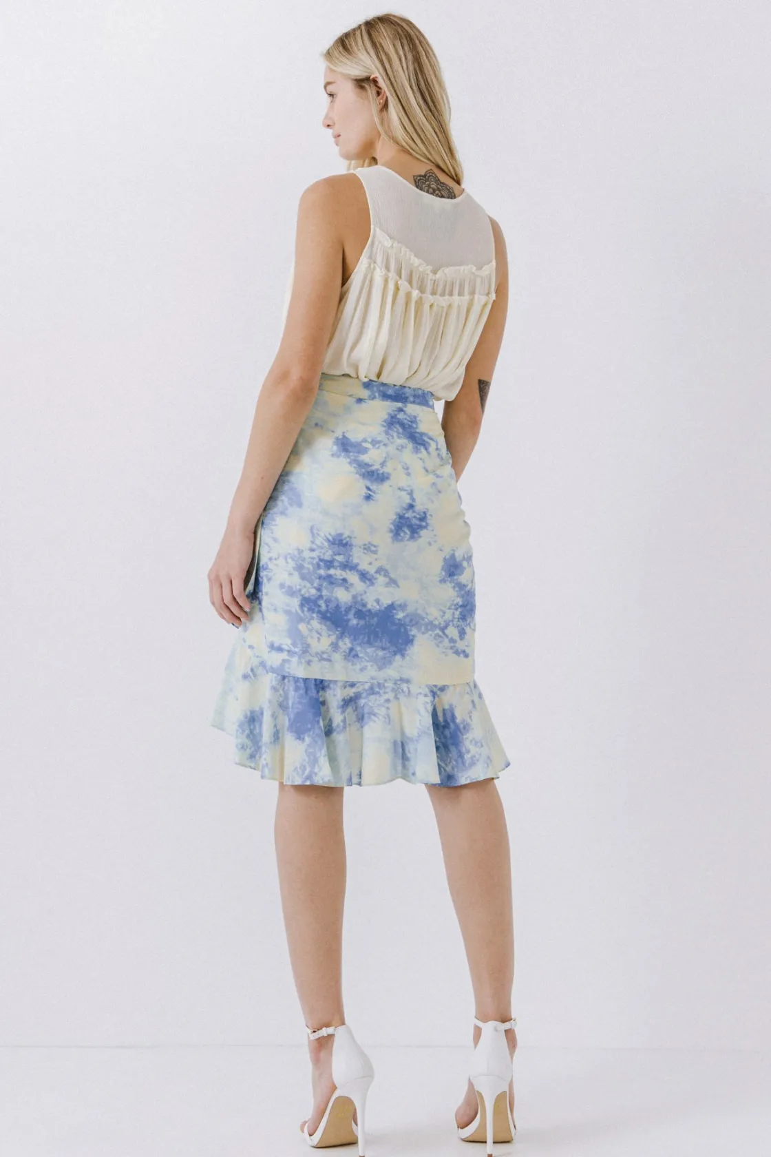 free_the_roses___tie_dye__2.webp FREE THE ROSES Skirts | Tops*- Tie Dye Wrap Skirt BLUE