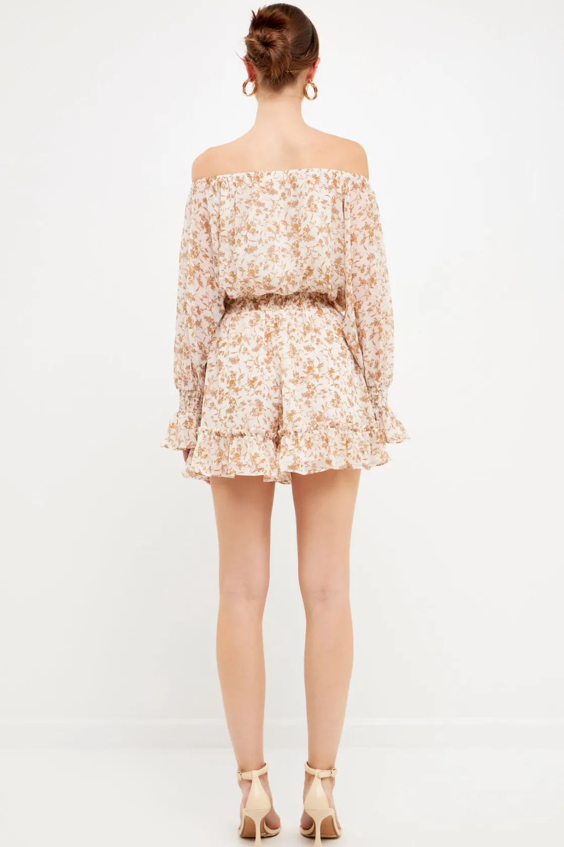 free_the_roses__baroque_c_3.webp FREE THE ROSES Tops*- Baroque Chiffon Floral Long Sleeve Romper IVORYMULTI